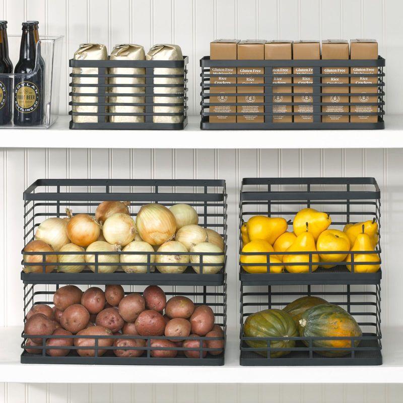 mDesign Small Metal Wire Organizer Basket for Kitchen