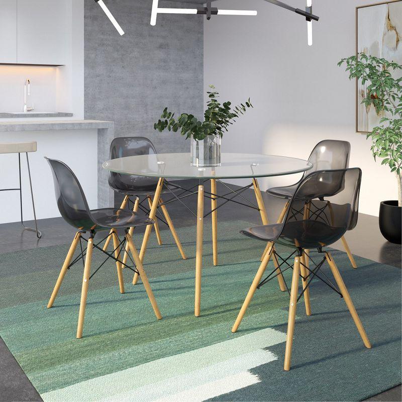 Transparent Black Cross Back Wood and Metal Side Chair