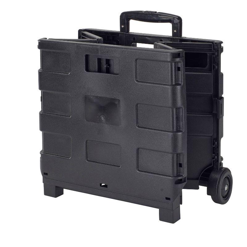 Black Collapsible Utility Cart with Extendable Handle