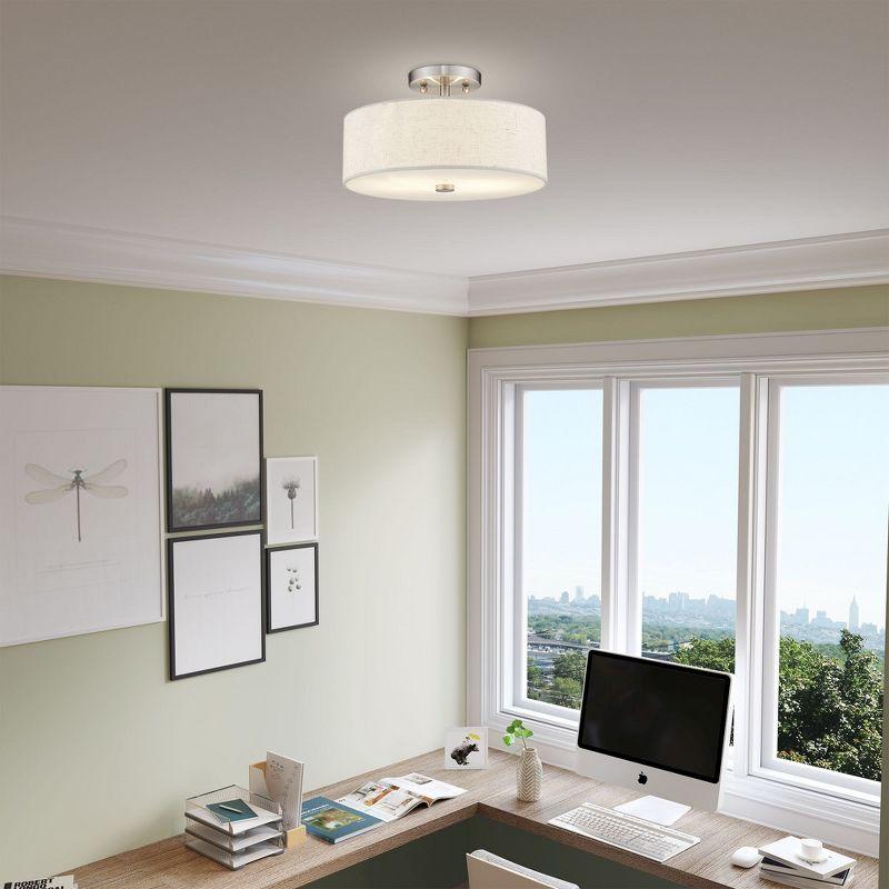 Livex Lighting Meridian 2 - Light Semi-Flush Mount in  Brushed Nickel