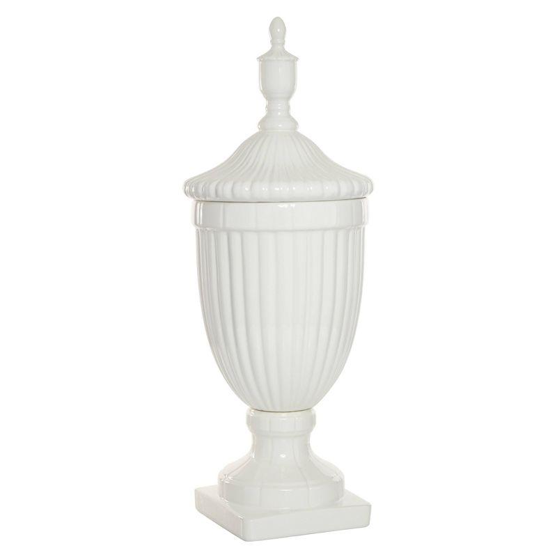 26" Modern Ceramic Urn Vase White - Olivia & May: Large Tabletop Decor, Novelty Design