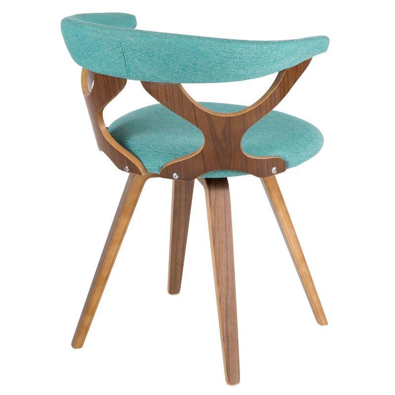 Gardenia Mid-Century Modern Dining Accent Chair with Swivel Teal - LumiSource: Upholstered, Wood Legs, No Assembly Required