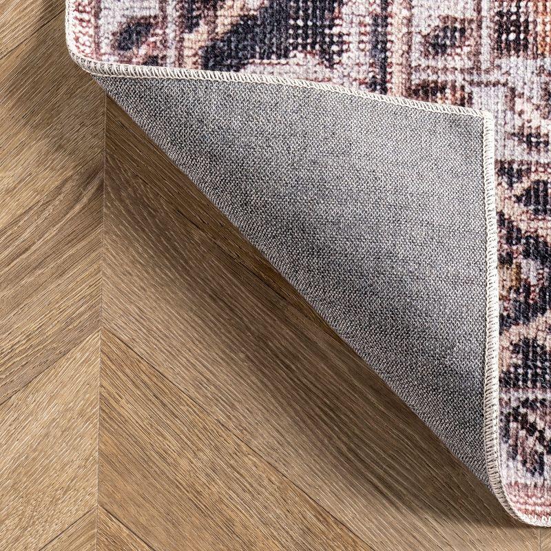 Nuloom Sasha Pet Friendly Machine Washable Medallion Area Rug, 2' x 3', Light Pink