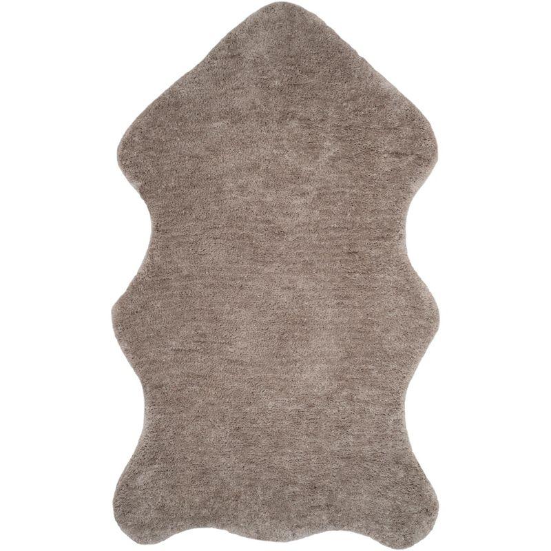 Luxurious Silver Synthetic Sheepskin Shag Area Rug 5' x 8'