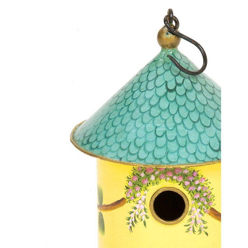 12" Iron Hand Painted Bastion Cottage Birdhouse - ACHLA Designs: Weather-Resistant Metal, No Assembly Required