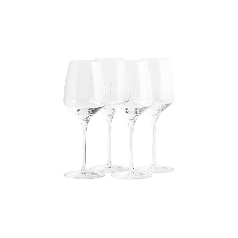 Set of 4 Clear Crystal White Wine Glasses