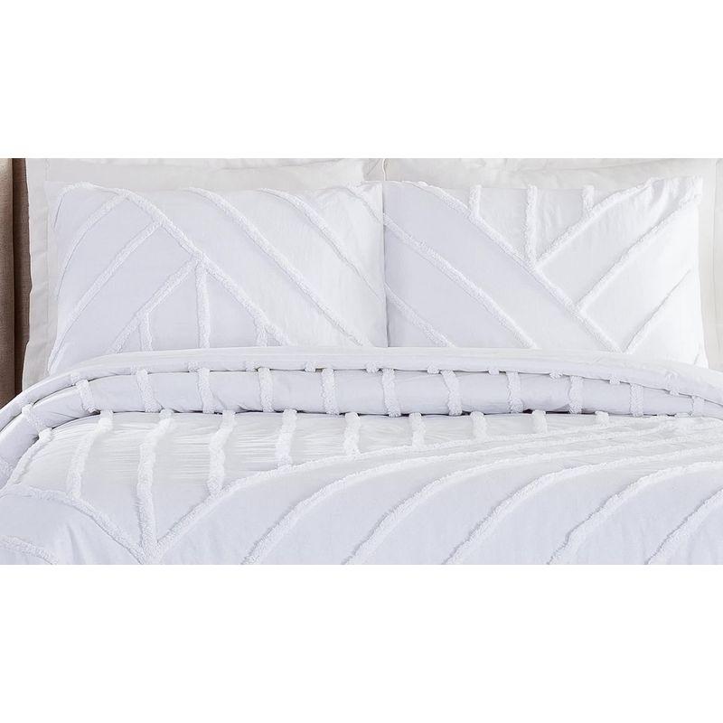 Laurel and Mayfair Cotton Ring Stitch Chevron / Zig Zag Comforter Set