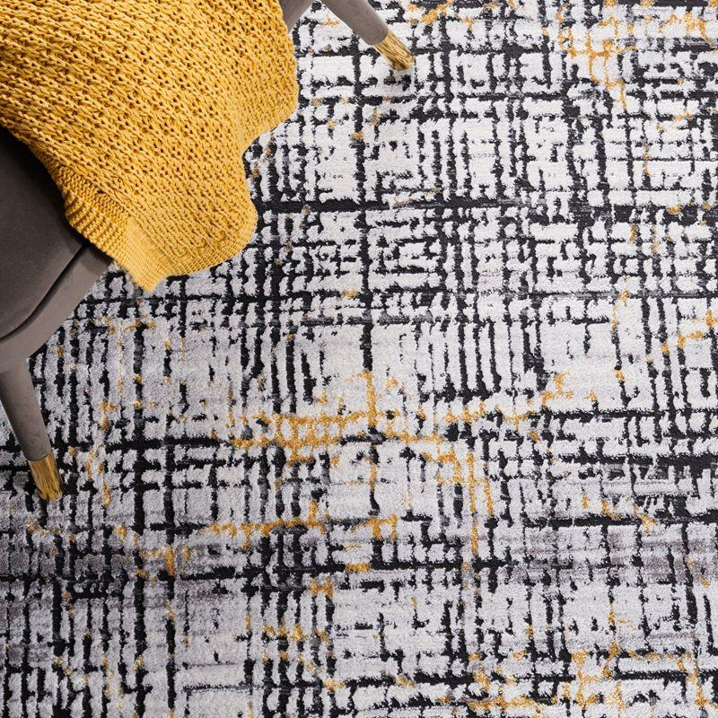Amelia ALA248 Power Loomed Area Rug - Charcoal/Gold - 6'7"x6'7" - Safavieh.