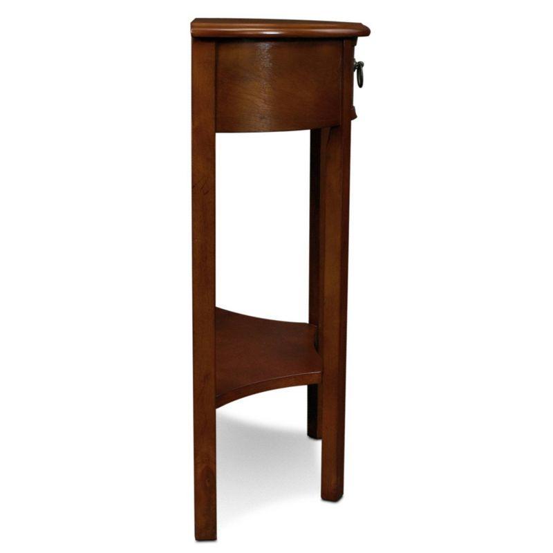 Demilune Hall Stand - Chocolate Cherry - Leick Home: Entryway Furniture with Drawer & Lower Shelf