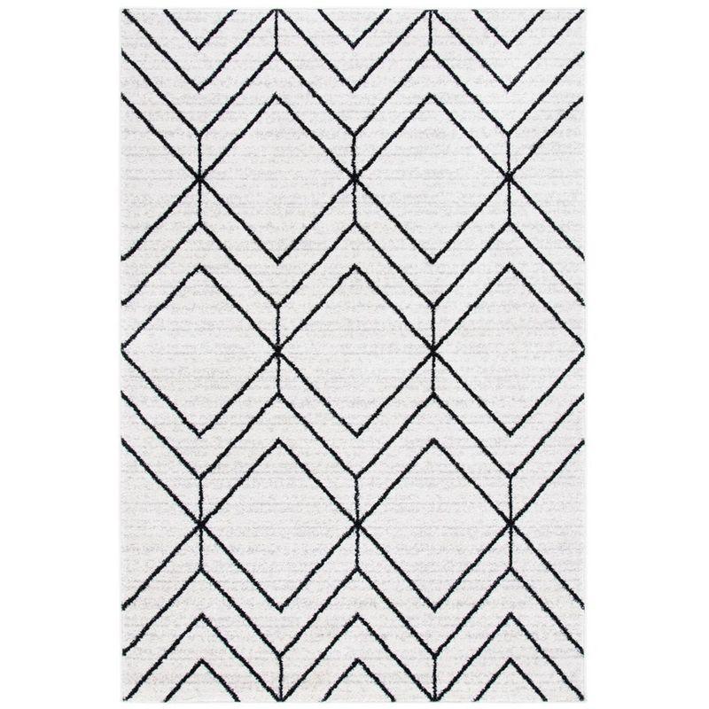 Adirondack ADR241 Machine Made Indoor Area Rug - Ivory/Black - 5'-1"x7'-6" - Safavieh