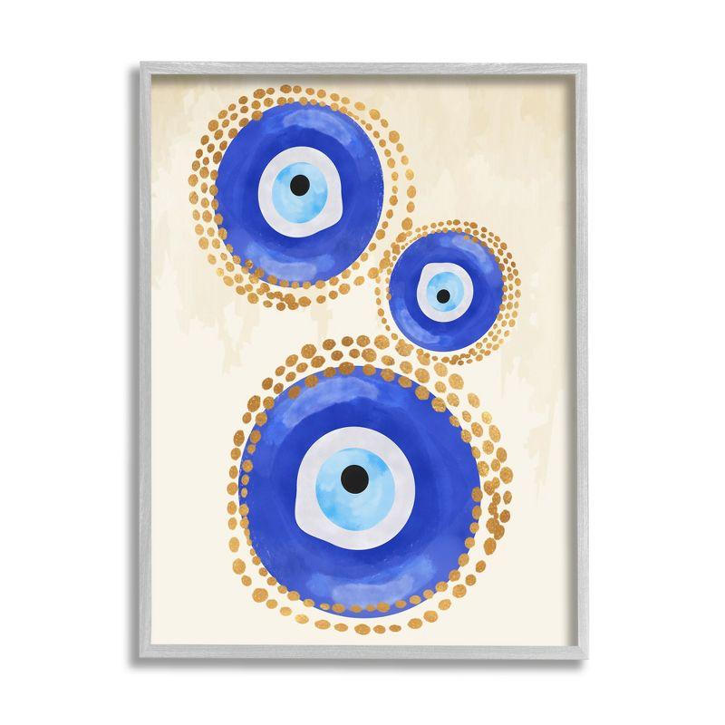 Stupell Industries " Round Blue Evil Eye Pattern Lustrous Dotted Detail " by Two Smart Blondes Painting Print