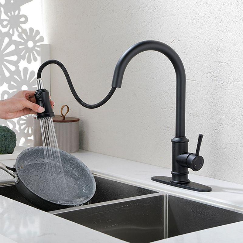 Matte Black Stainless Steel High Arc Pull Out Kitchen Faucet