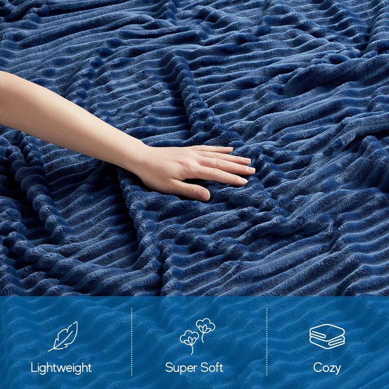 Nestl Nestl Cut Plush Cozy Throw Blanket - Fuzzy Warm Fleece Bed Blankets - Throws for Sofa, Bed, and Couch