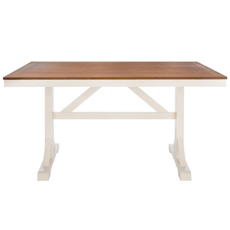 Akash Rectangle Dining Table - White/Natural - Safavieh