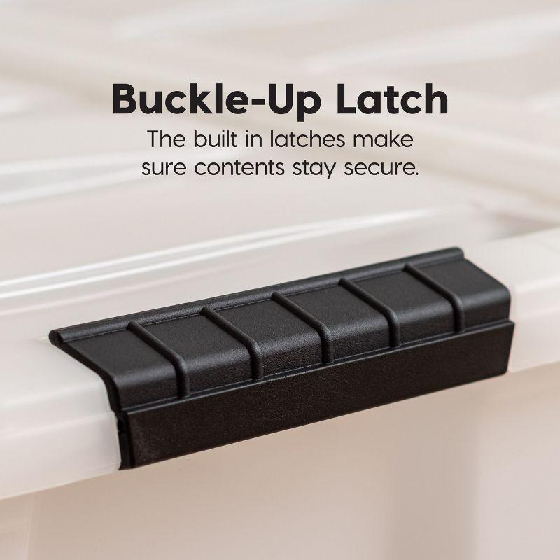 72qt Plastic Storage Bins with Lids and Secure Latching Buckles - 4 Pack