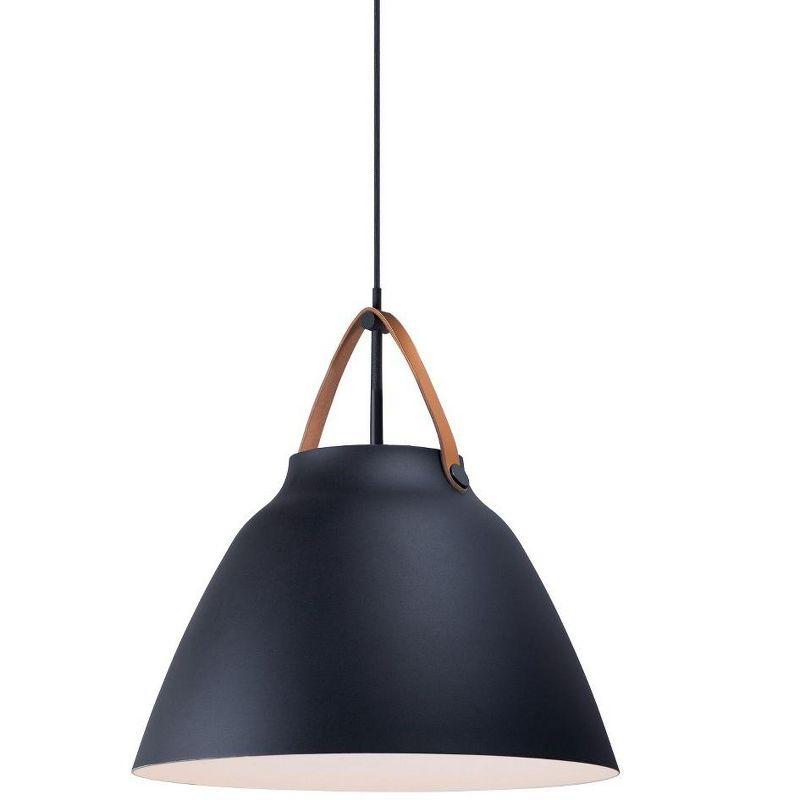 Maxim Lighting Nordic 1 - Light Pendant in  Tan Leather/Black