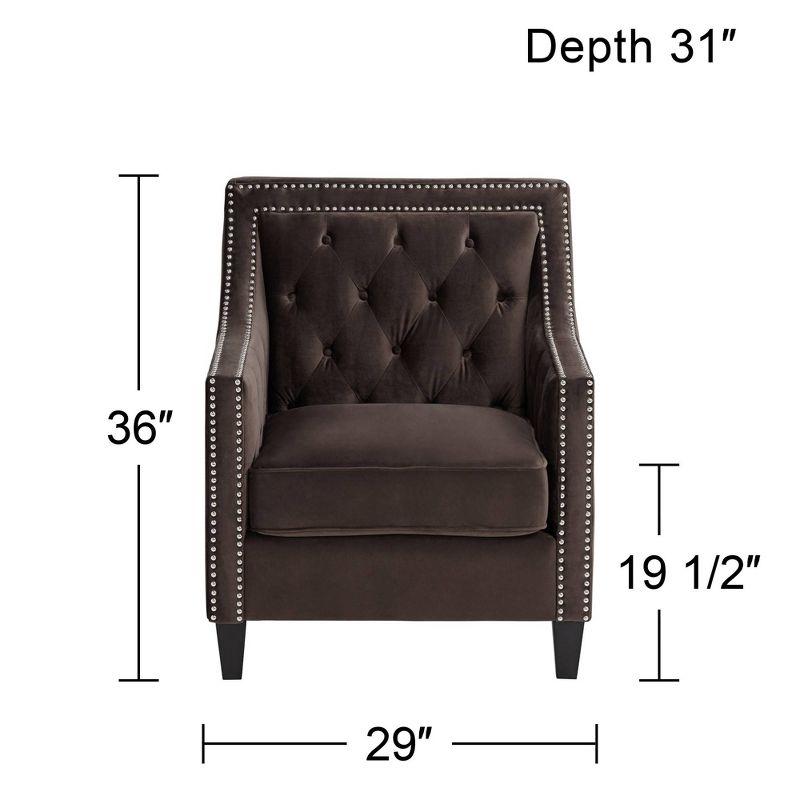 Elements Classic Chocolate Brown Tufted Armchair