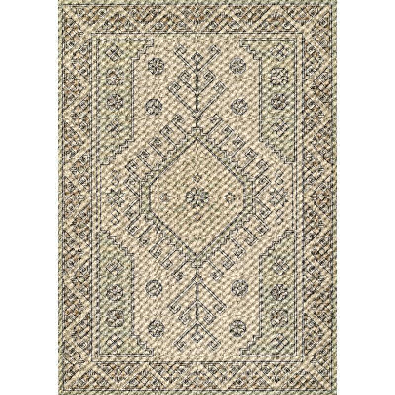 Momeni Anatolia Sylm Medallion Machine Loomed Rug Sage Green