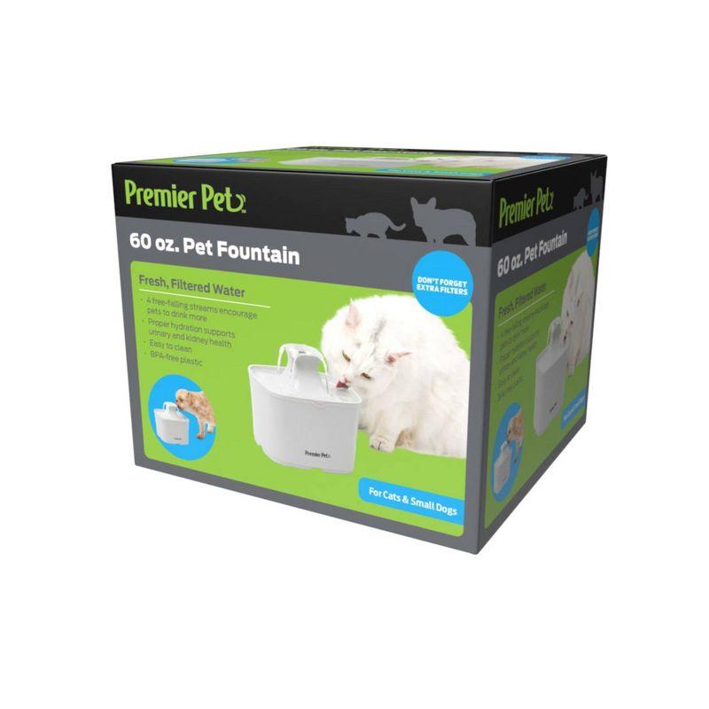 Premier Pet Automatic Water Fountain for Cats and Small Dogs - 60oz