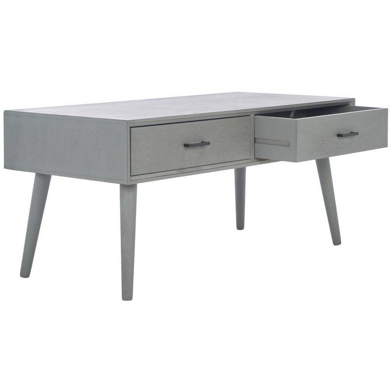 Mozart Mid-Century Coffee Table - Distressed Grey - Safavieh
