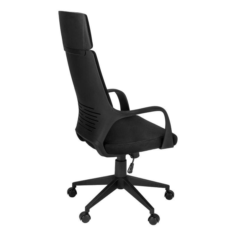 Monarch Specialties Office Chair Adjustable Height Swivel Ergonomic Armrests Computer Desk Work Metal Fabric White Grey Contemporary Modern