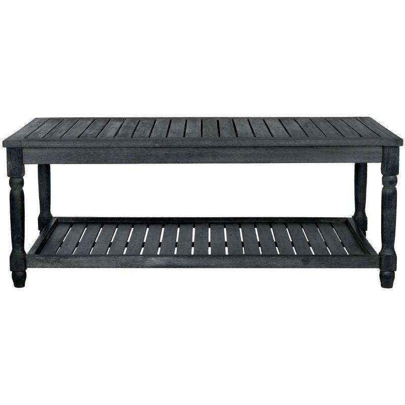 Oakley Transitional Acacia Wood Coffee Table in Dark Slate Grey