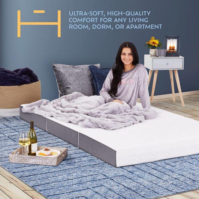 Heyward 6" Trifold Mattress, Tri Fold Memory Foam Foldable Mattress