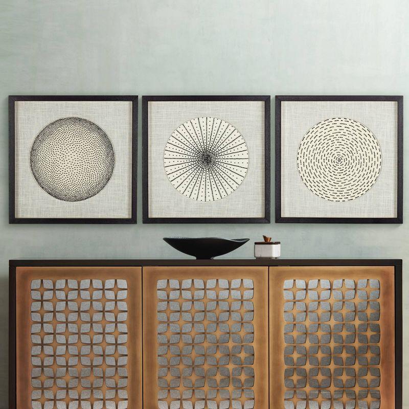 Geometric Burst Black and White Framed Wall Art Set