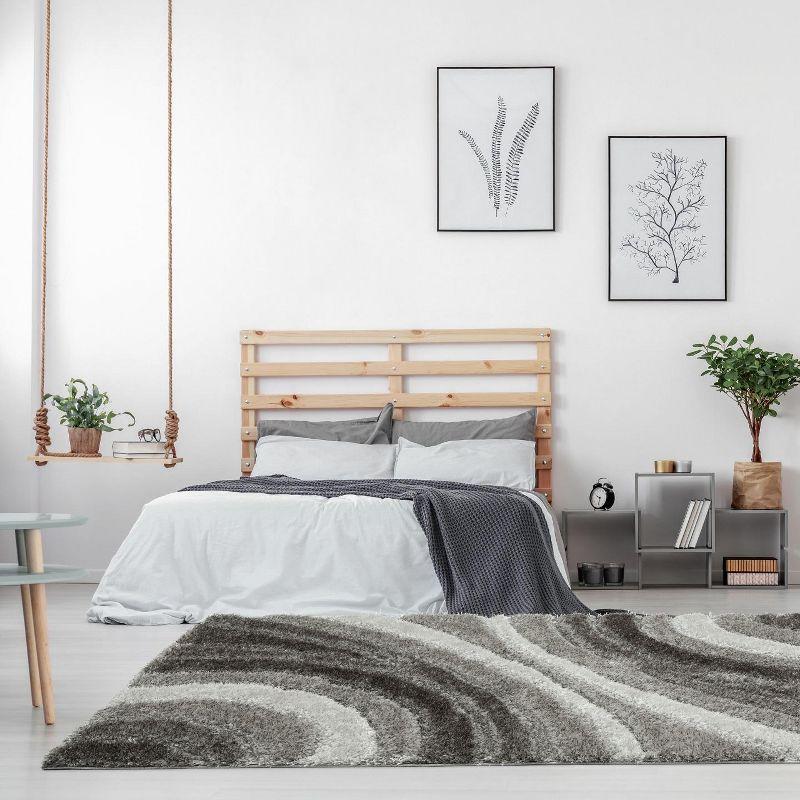 Luxe Weavers Modern Shag Geometric Area Rug, Gray 5x7