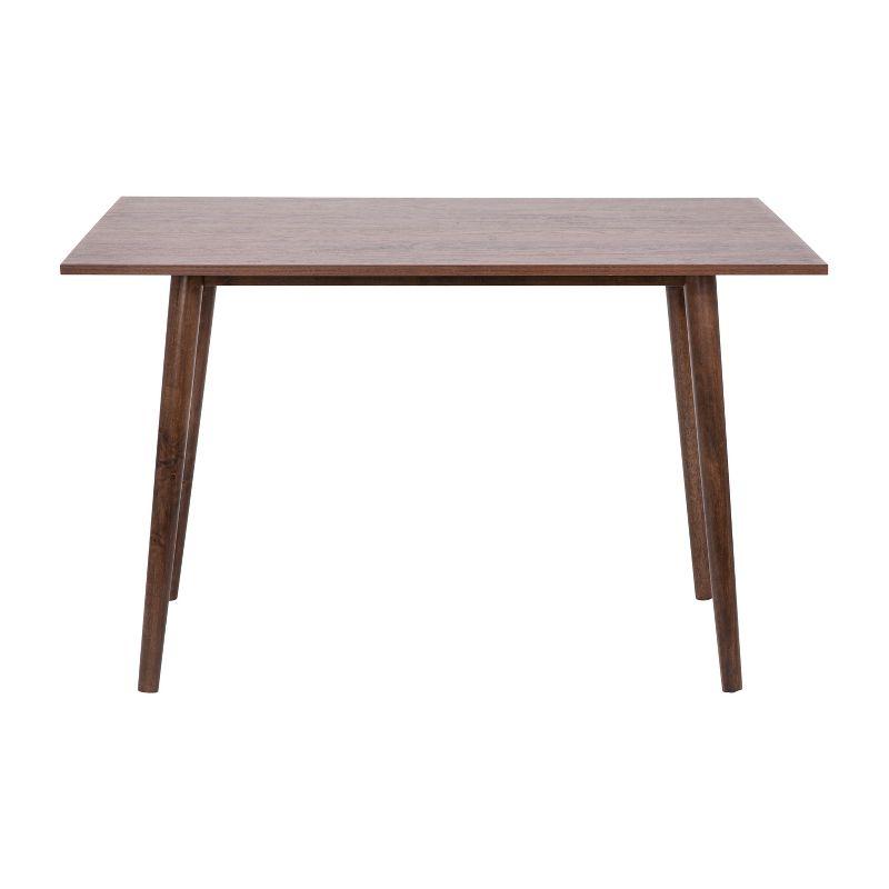 Flash Furniture Hatfield 47 Inch Mid-Century Modern Wood Dining Table, Wood Kitchen Table, Dark Walnut