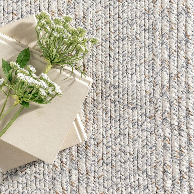Nuloom Rowan Solid Oval 8x10 Indoor/Outdoor Area Rug for Living Room Patio Deck Front Porch Kitchen, Ivory