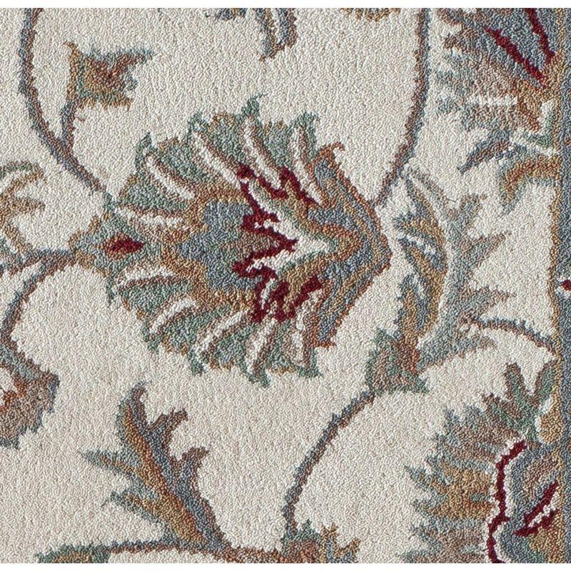 New Dynasty Oriental Ivory Burgundy Area Rug