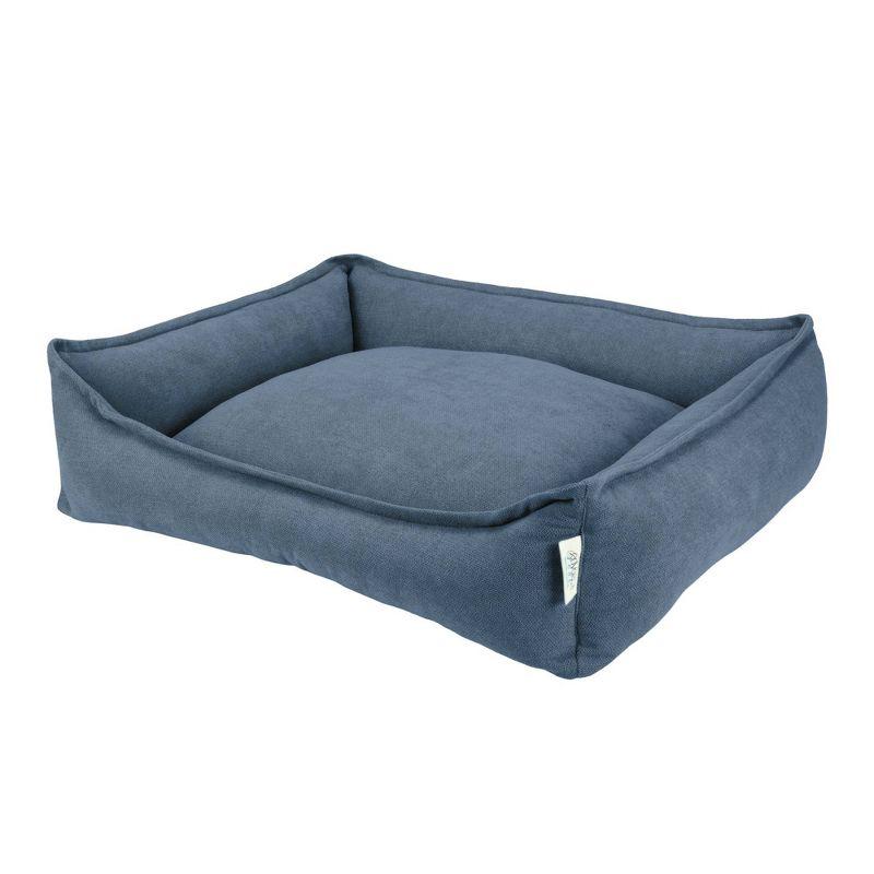 Arlee Home & Pet Cresent Lounger Orthopedic Eco-Friendly Memory Foam Dog Bolster Bed - Blue - S