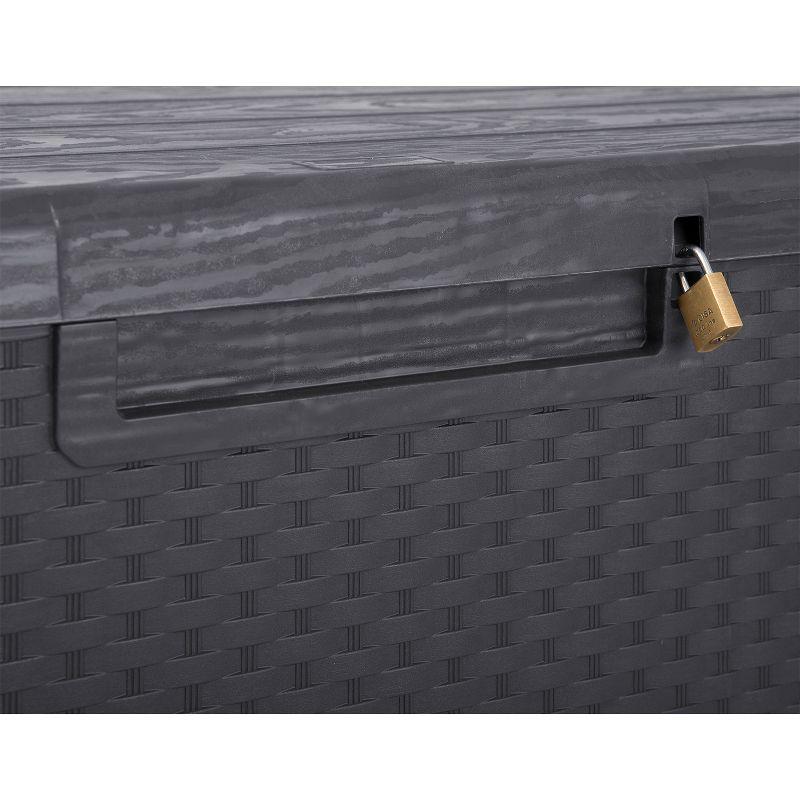 Toomax Z175E097 Portofino Weather Resistant Heavy Duty 90 Gallon Novel Resin Outdoor Deck Box, Gray (2 Pack)