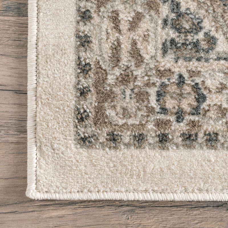 Nuloom Oval 7x9 Becca  Tiled Indoor Area Rug, Beige, Faded Transitional Design, Stain Resistant, BedroomLiving Room, Kitchen,