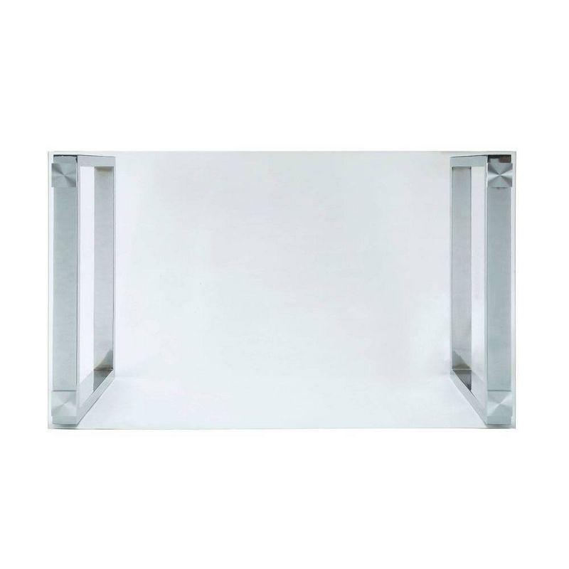 60" Caspian Dining Table Clear Glass/Chrome Finish - Acme Furniture: Rectangular, Metal Frame, Seats 6