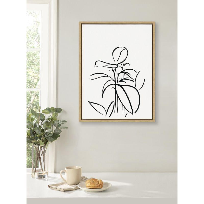 Kate and Laurel - Sylvie Botanical Sketch Print No 1 Framed Canvas by The Creative Bunch Studio