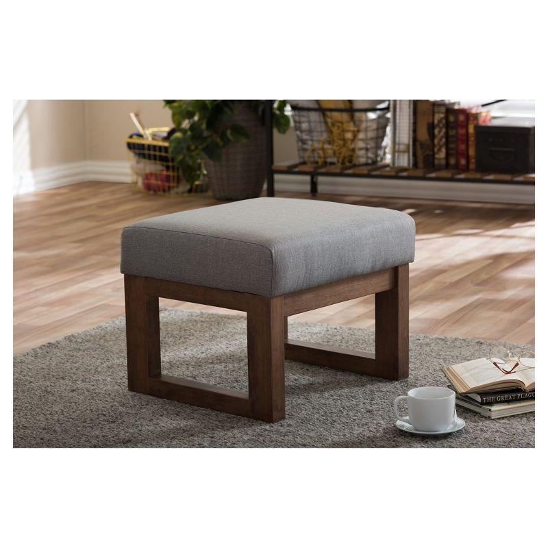 Yashiya Mid - Century Retro Modern Fabric Upholstered Ottoman Stool - Baxton Studio