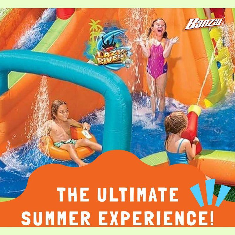 Banzai Banzai Kids Inflatable Outdoor Lazy River Adventure Water Park Slide and Pool