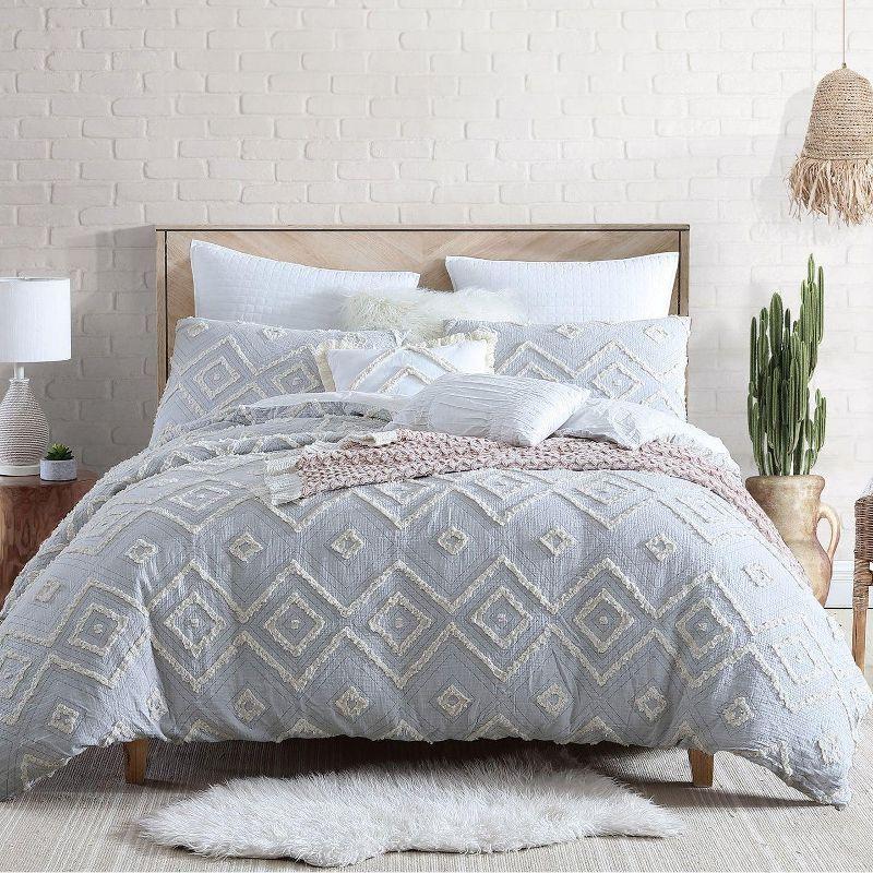 Rukai 100% Cotton Diamond Clip Jacquard 3D Fringe Texture 5-Piece Comforter Set