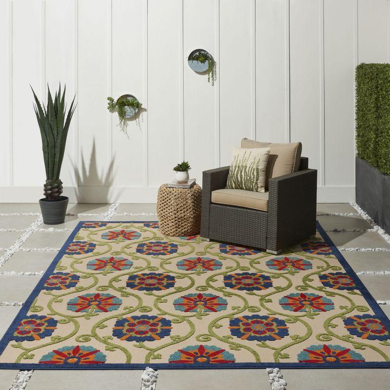 Nourison Aloha Contemporary Floral Outdoor Area Rug