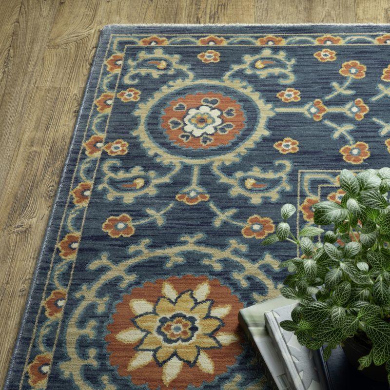 Oriental Weavers Francesca FR11B Blue/ Rust Indoor Area Rug - 3'3" x 5'