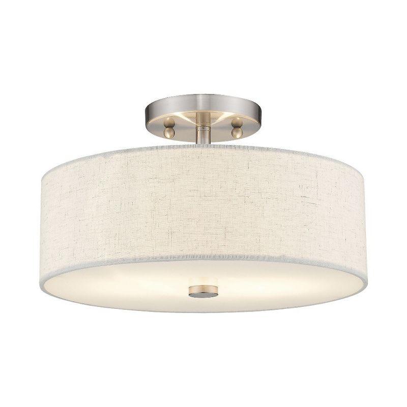 Livex Lighting Meridian 2 - Light Semi-Flush Mount in  Brushed Nickel