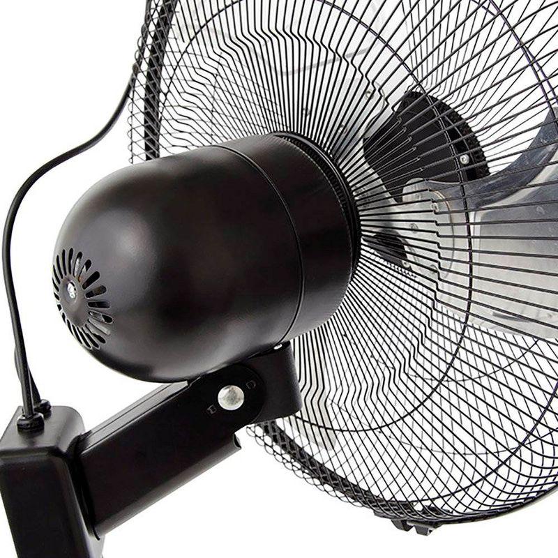 Active Air Speed Heavy-Duty Industrial Metal Wall Mountable Oscillating Quiet Tilting Fan