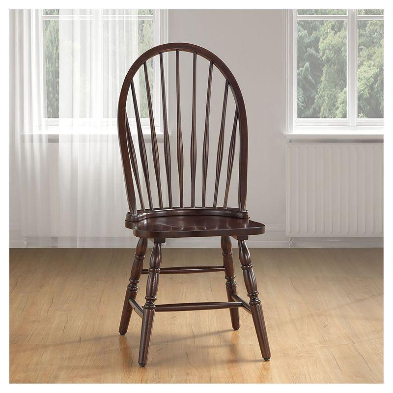 Espresso High Back Windsor Wood Side Chair