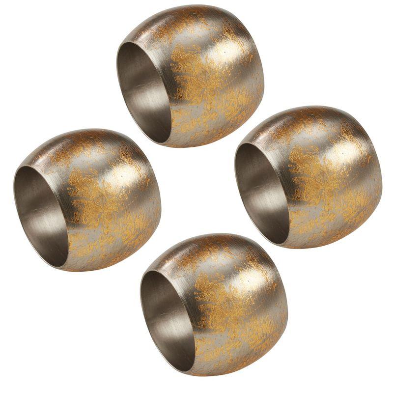 Saro Lifestyle Gold Texture Napkin Ring, Gold (Set of 4)