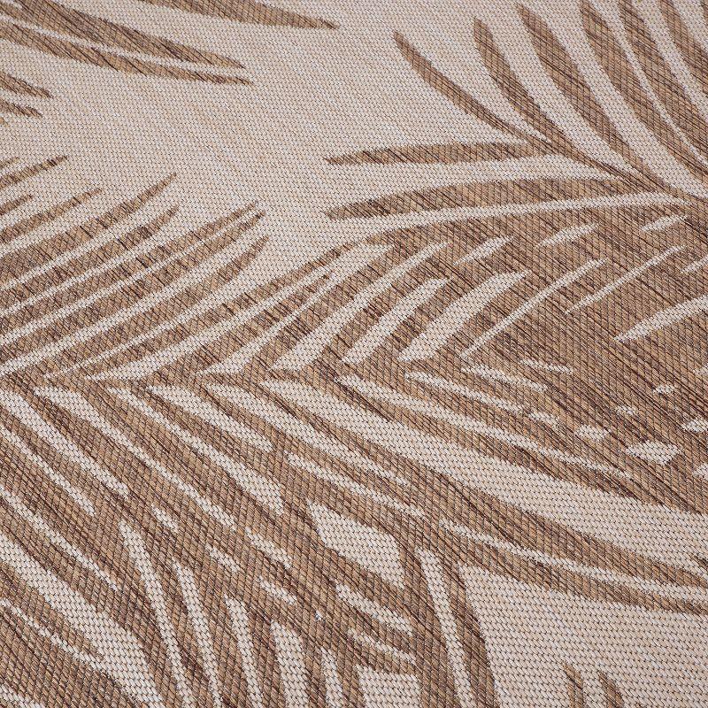 World Rug Gallery Contemporary Distressed Leaves Textured Flat Weave Indoor/Outdoor Area Rug - BROWN 7'10"X10'