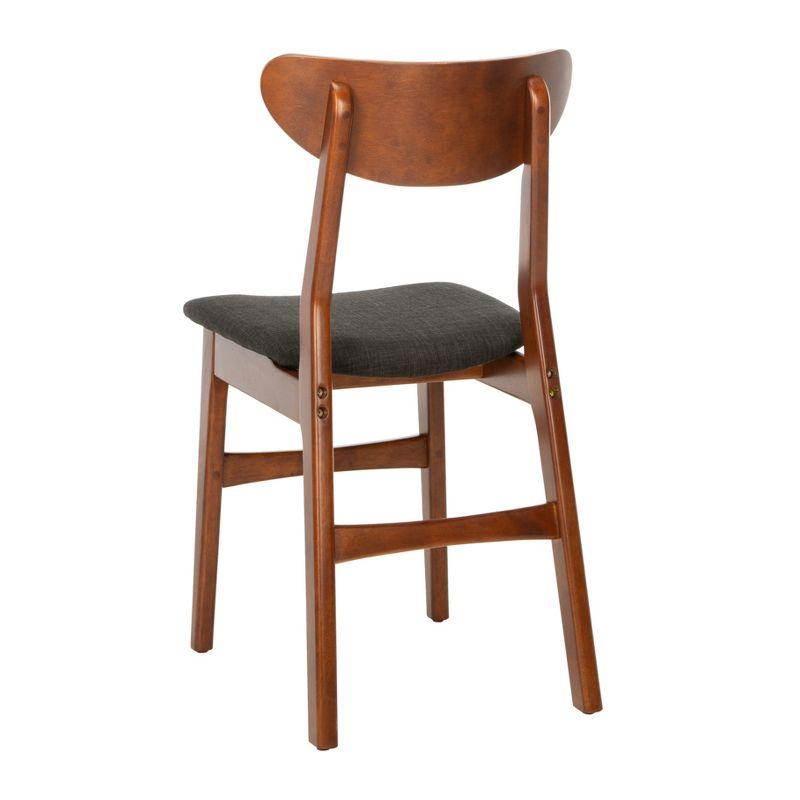 Lucca Retro Dining Chair (Set of 2) - DCH1001 - Walnut/Black - Safavieh