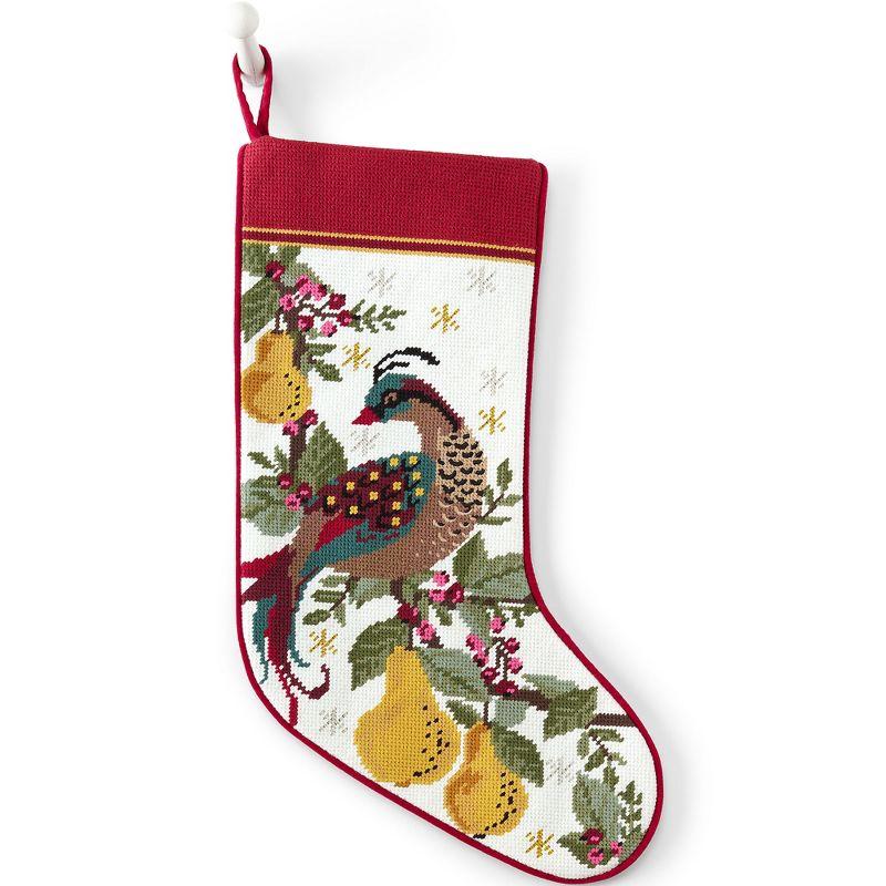 Partridge in Pear Tree Needlepoint Christmas Stocking