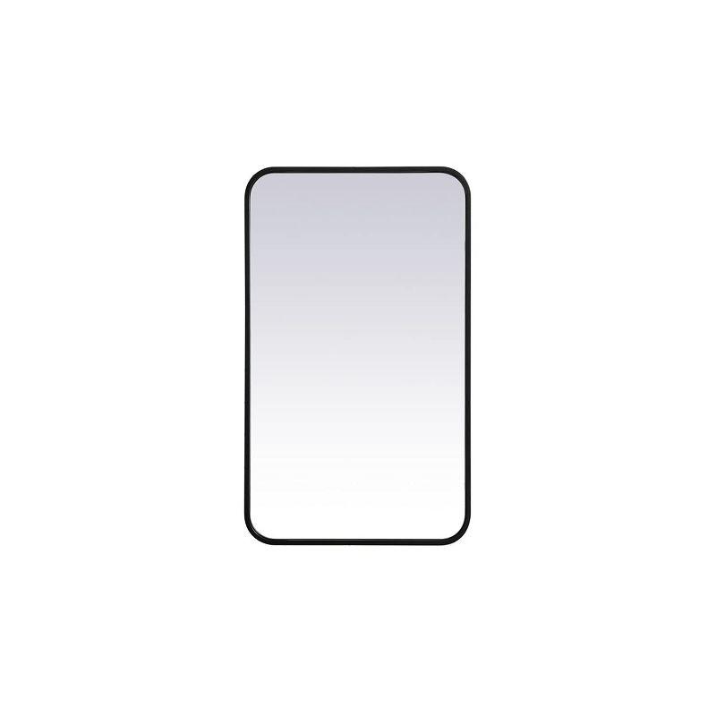 Elegant Lighting Soft corner metal rectangular mirror 18x30 inch in Black